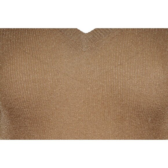 Dolce & Gabbana Womens V Neck Metallic Sweater Medium Pullover Long Sleeve - Picture 6 of 11